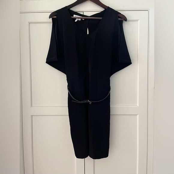 BCBG generation open back black dress with belt size 0 NWT - Picture 1 of 10